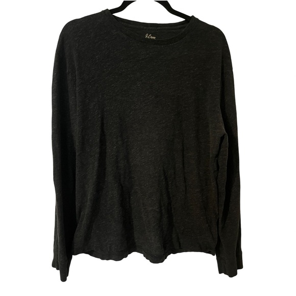 J. Crew Vintage Knits 100% Cotton Long Sleeve Dark Grey Men's Shirt Size Large - Picture 1 of 4